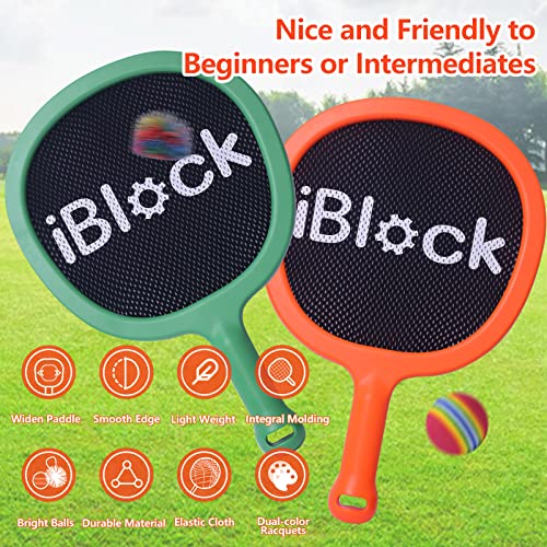 Portable Paddles and Bouncy Balls Set for Kids or Adults’ Indoor Outdoor Activities, Sport Game for Beginner or Intermediate, Swing Racket in Beach Pool Backyard Playground Lawn Park or Court - style: Portable