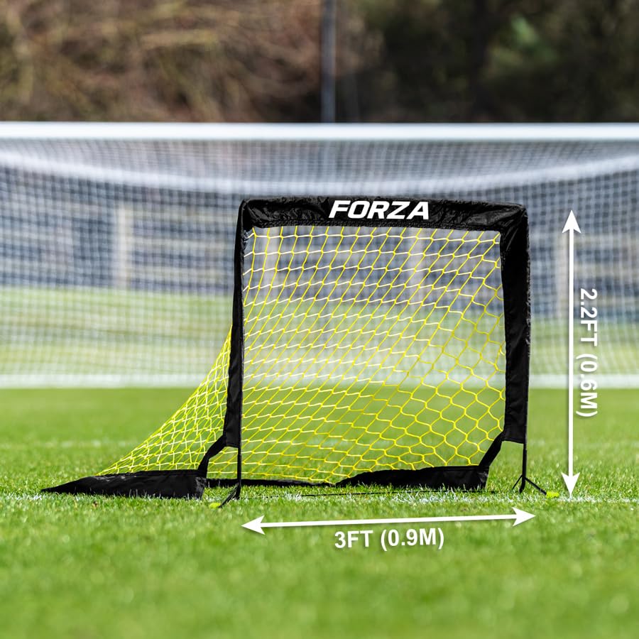 FORZA Square Pop-Up Soccer Goal [4 Sizes] | Portable Goal Posts for Kids Shooting Practice - Pop-Up in Minutes | Single or Pair of Goals - size: 3ft x 2.2ft, style: Single