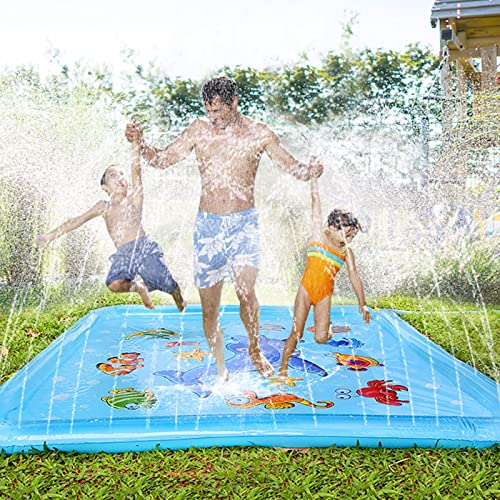 Growsland Splash Pad for Toddlers, Outdoor Sprinkler for Kids, 67" Summer Water Toys Inflatable Wading Baby Pool Fun Gifts for 3 4 5 6 7 8 9 Years Old Boy Girl Backyard Garden Lawn Outdoor Games - style: 67''Square