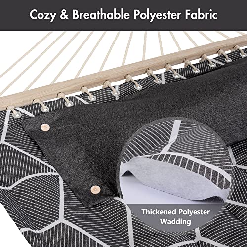 ANOW Double Hammock with Stand Included, 2 Person Hammock with Stand for Outside, 450 LBS Weight Capacity, Gray Cube - color: Gray Cube, size: 2 Person With Stand