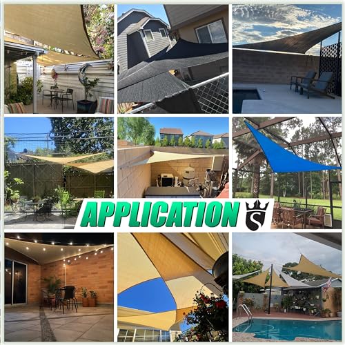 Royal Shade 4' x 4' x 4' Beige Triangle Sun Shade Sail Order to Make RSTAPT14, UPF50+ 95% UV Blockage, 200GSM Commercial Standard Heavy Duty, 3 Years Warranty (We Make Custom Size) - color: Beige, size: 4' x 4' x 4' Custom Size