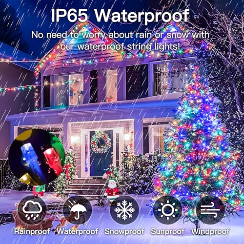 String Lights Indoor Bedroom, 33FT 100 LED Fairy String Lights Outdoor Waterproof, 8 Modes Memory Twinkle Christmas Light Plug in for Classroom Dorm Patio Tree Garden Decor (Multicolor) - color: Multicolor, size: 100LED