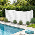Kozyard 50" W x 48" H Outdoor Privacy Screens Aluminum Post, Air Conditioner Fence Panels, Pool Equipment Enclosure, Trash Can Screens Fence Kit for Outside Backyard Patio (White/3 Panels) - color: White/3Panels