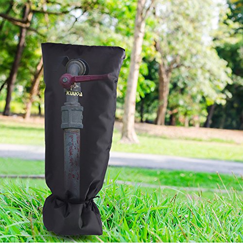 Kuuqa Large Size Outdoor Faucet Cover,Faucet Socks for Freeze Protection,Black - color: Black