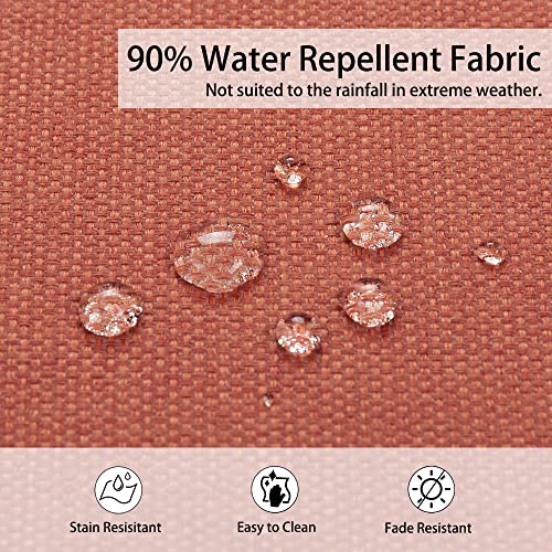 Magpie Fabrics Indoor Outdoor Waterproof Square Chair Cushion, 18" x 18" x 2.5", 2 Pack, Water Resistant Seat Cushions, for Patio Garden Office, Coral - color: Coral