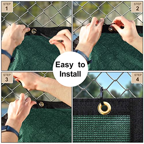 UPGRADE Privacy Screen 4' x 25' Fence Commercial Shade Cover with Brass Grommets Heavy Duty Perfect for Outdoor Back Yard, Dark Green, Customizable - color: Dark Green, size: 0 4' x 2 5'