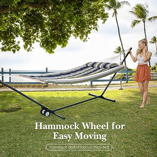 SUNCREAT Hammock Wheel Kit for Hammock Stand, Weather Resistant Portable Universal Stand Wheel for Outdoor Use, Black