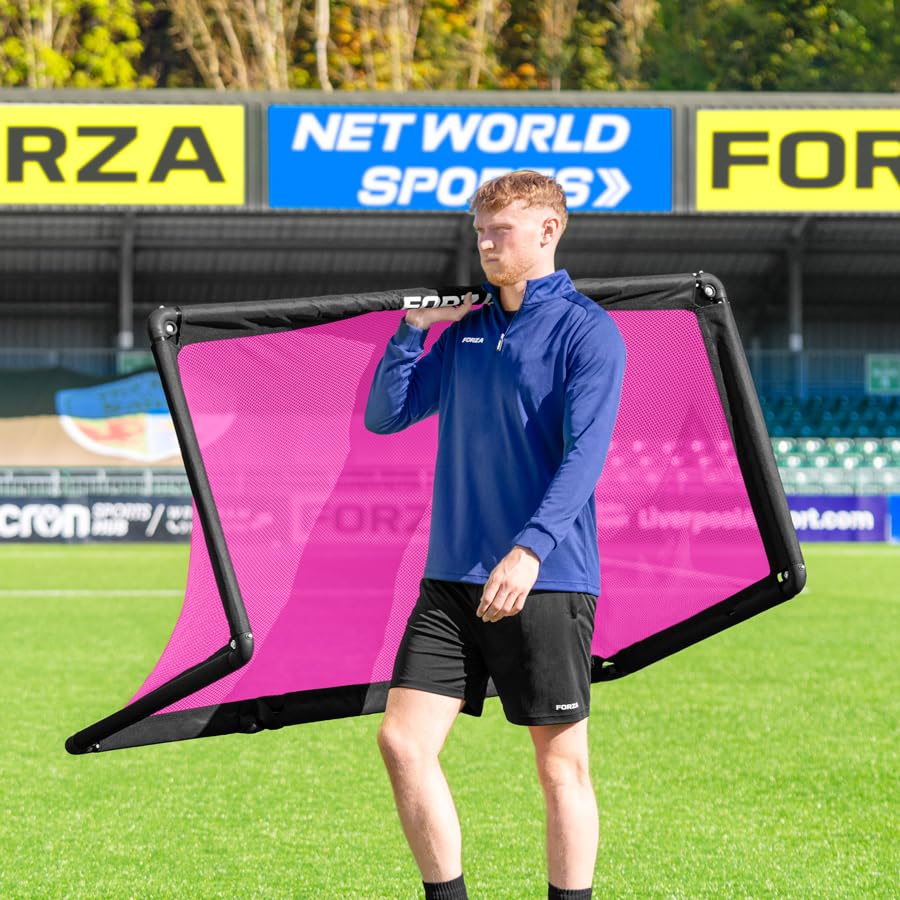 FORZA POD Goal Lite | Lightweight ALU40 Portable Soccer Goal – Assembles in Seconds – Perfect for Training, Matches & Backyard Play – Sizes: 4ft, 5ft & 6ft - color: Pink, size: 5 x 2.5