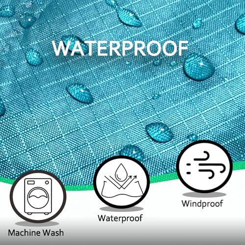 Large Outdoor Blanket Waterproof Quilted,Thick Warm Fleece Blanket for Stadium Camping Picnics Beaches Pets Sports - Sandproof Windproof Washable Portable - Peacock Green - color: Peacock Green