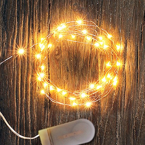 6 Pack Fairy Lights Battery Operated No Remote LED Starry String Lights 30 Micro Starry LEDs on 10ft Copper Wire Light for DIY Wedding Centerpiece Table Decorations (Copper Warm White) - color: Copper Warm White, size: 10ft