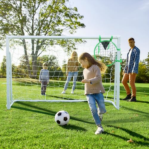 Soccer Goal 12×6, 8×6 and 6×4 FT Soccer Goals for Backyard, 2"Diameter Steel Soccer Goal for Kids and Adults Large soccer goal Powder Coated Galvanized Steel Post With Soccer Target Net for Training - style: 6'W×4'H