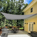 TANG 12' x 14' Sun Shade Sail Rectangle Outdoor Canopy UV Block Sunshades for Patio, Square Shade Cloth for Backyard Porch Deck Garden Pergola Cover, Gray