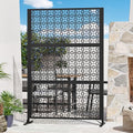 Modern Shade 4x6 FT Metal Privacy Screen with Artistic Modular Designs Decorative Patio Privacy Fence & Garden Divider, Freestanding Outdoor Metal Fence Panel, Weather-Resistant (Petal Weave) - size: 1 Panel (Petal Weave)