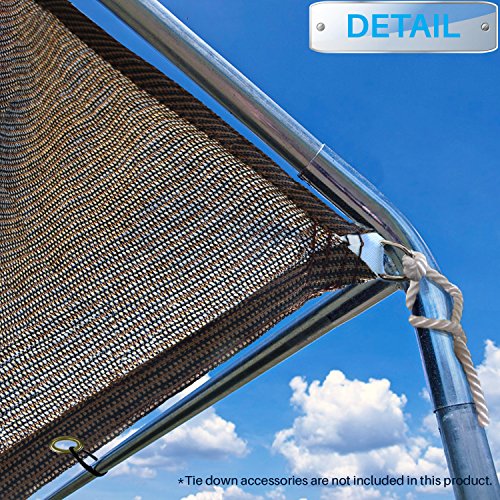 Patio Paradise 5' x 14' Sun Shade Cloth with Grommets Rectangle Shade Sail Straight Edge, Outdoor Patio Shade Canopy Pergola Cover UV Block Fabric for Backyard Deck Garden Activities, Brown