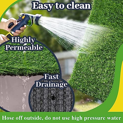 SHACOS Artificial Turf Door Mats 24"x36" Indoor/Outdoor 1.2" Pile Height Fake Grass Mats with Drainage Holes for Small Dogs & Decor