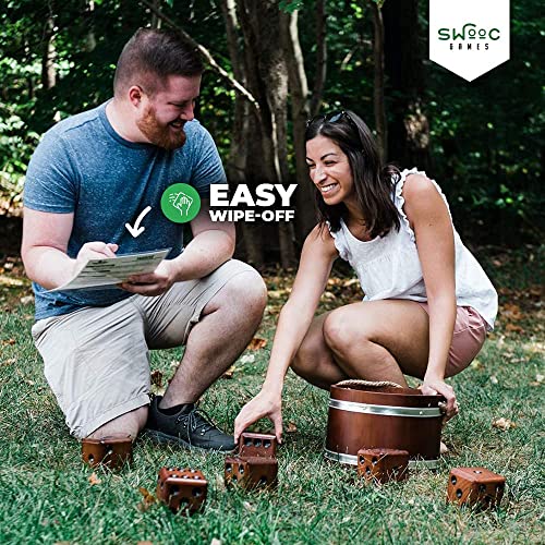 SWOOC Games® - 5 Big Premium Laminated Yardzee & Farkle Score Cards (11.5in x 8in) with Rules - Large Reusable Dry Erase Pads for Giant Outdoor Dice - style: Score Cards Only (5 Pack)