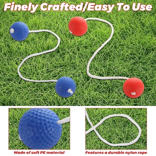 16 Pack Ladder Balls Toss Replacement Set - Ladder Ball for Toss Match(‎Red Blue)