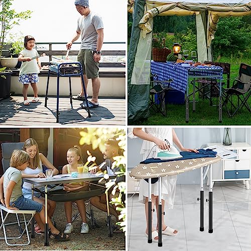 Table Leg Extenders for Folding Tables, Folding Table Legs Extensions for Straight and Bent Legs, Heavy Duty Steel 4 Levels Adjustable Folding Table Leg Risers, Raise Table Height - size: 4 LEVELS ADJUSTABLE HEIGHT