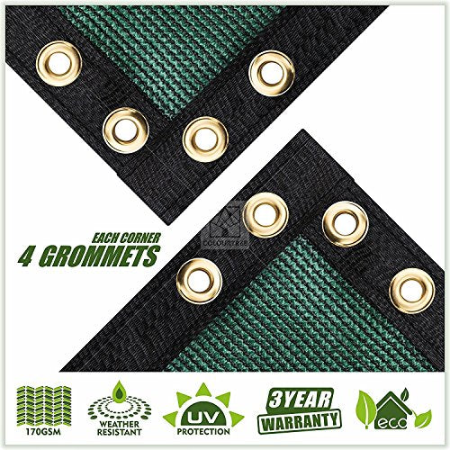 ColourTree Customized Size 6' x 6' Green Fence Screen Privacy Screen - Commercial Grade 170 GSM - Heavy Duty - 3 Years Warranty - Cable Zip Ties Included - color: Green 2nd Generation, size: 6' x 6' Custom Made Size