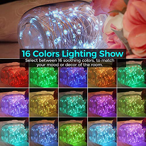 OMIKA LED String Lights Indoor Fairy Light Multi Color Changing, Waterproof Firefly Lights with Remote for Indoor, Bedroom, Wedding, Outdoor Christmas Decor (40 ft 120 LEDs USB & Battery Powered) - color: 16 RGB Colors (Battery+USB), size: 40 ft 120 LEDs