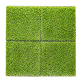 Navaris Artificial Grass Squares - 12" x 12" Fake Green Grass Squares Panels for Indoor and Outdoor Use - Fake Grass Patches for Lawn - Pack of 4