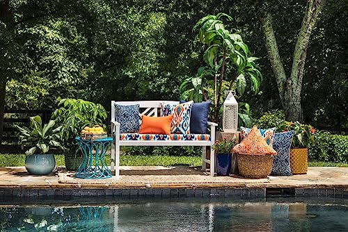 Pillow Perfect Pompeii Solid Indoor/Outdoor Floor Pillow Plush Fill, Weather and Fade Resistant, Floor - 25" x 25", Orange, - color: Orange Sundeck, size: Floor - 25" x 25"