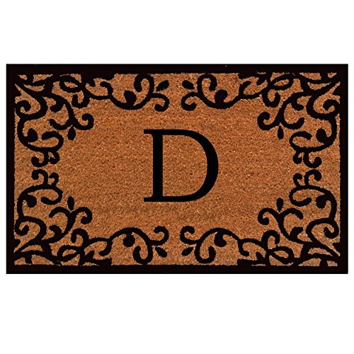 Calloway Mills 180021830D Chateaux Monogram Doormat 18" x 30", Black/Natural (Letter D) - size: 1'6" x 2'6" (Rectangular)