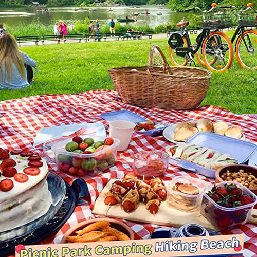 RUIBOLU Large Picnic Blankets,80x60in Beach Blanket Sandproof Beach Mat for 3-5 Adults Waterproof Quick Drying Outdoor Picnic Mat for Travel Camping Hiking(Red Plaids) - color: Red Plaids