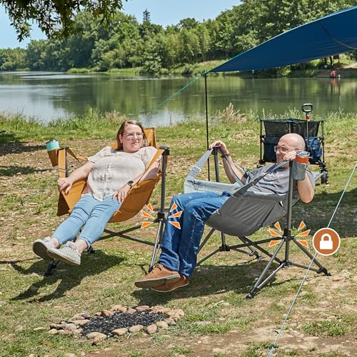 TIMBER RIDGE Hammock Camping Chair, Oversized Swinging Hammock Chair with Adjustable Back and Seat for Outdoor Lawn, Sports, Supports 400lbs, Orange - color: Orange