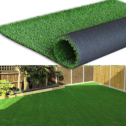 Petgrow Thick Artificial Grass 3 x 10ft,0.7Inch Pile Height Green Soft Fake Faux Grass Turf Mat,Indoor Outdoor Garden Dogs Pet Synthetic Grass Carpet Doormat, Rubber Backed with Drainage Holes - size: 3FTX10FT