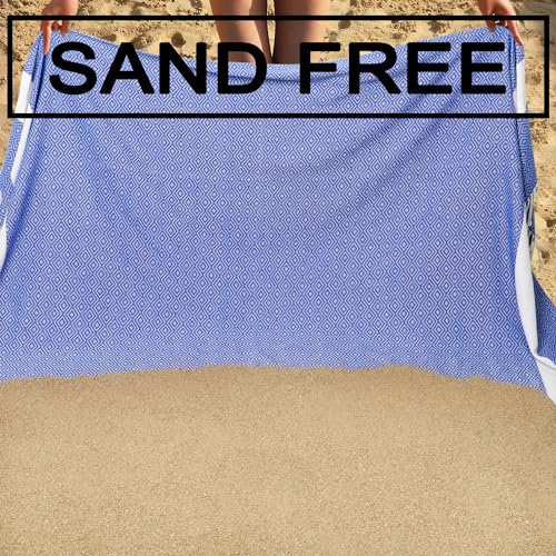 Beach Towel 2 Pack,Sand Free Beach Towels Oversized 39 x 72,Diamond Turkish Beach Towel Quick Dry,Lightweight Pool Towels for Adults,Cool Beach Essentials - color: 2 Pack Diamond Blank Dark Blue