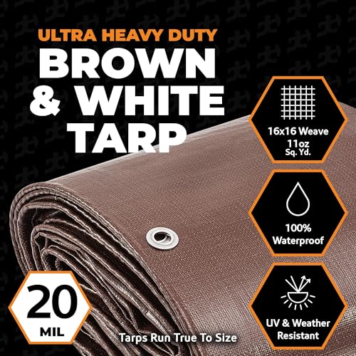 Xpose Safety 5' x 7' Ultra Heavy Duty Tarp (2-Pack) - 20 Mil Waterproof Tarps for Camping, Outdoor Adventures & Tent Cover, UV Protection, Reinforced Corners, All-Weather Durability - size: 5' x 7' (2 Pack)