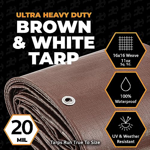 Xpose Safety 5' x 7' Ultra Heavy Duty Tarp - 20 Mil Waterproof Tarps for Camping, Outdoor Adventures & Tent Cover, UV Protection, Reinforced Corners, All-Weather Durability - size: 5' x 7'
