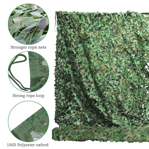 Sposuit Camo Netting - Camouflage Net 10x20 20x20 10x10 5x10 5x20, Military Camo Netting for Hunting Bulk Roll, Camo Tarp Sunshade Net for Party Decorations, Sunshade, Camping Ghillie Netting - color: Woodland, size: 5ft x 13ft(1.5M x 4M)