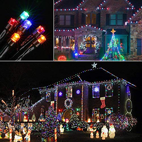 Toodour Solar Christmas Lights Outdoor, 2 Packs Total 144ft 400 LED Solar String Lights with 8 Mode, Outdoor Christmas String Light for Garden, Patio, Fence, Balcony, Xmas Tree Decor - Multicolor - color: Multicolor, size: 144ft