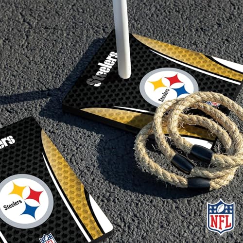 Solid Wood NFL Quoits Set with Direct Print HD Team Graphics – Tailgate Ring Toss Game – Great Gift for Any Football Fan! Ring Toss Family Outdoor Games for The Beach