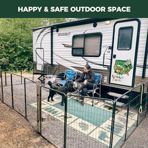 FXW Instant Unleashed Dog Playpen, Portable Pet Fence for Outdoor, RV Trips, and Camping, 45inch, 16 Panels for Large Dogs│Patented - size: 45"H