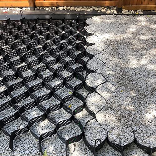 Heavy Duty Geogrid Ground Grid System Honeycomb Gravel Driveway Protection 6x7M s for Landslide Prevention Grass Grid for Driveway and Lawn Use.