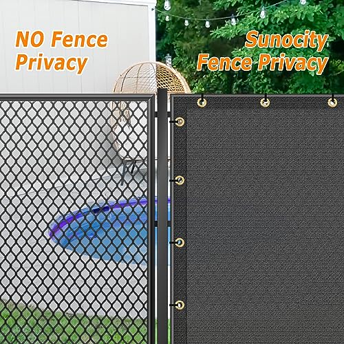 Privacy Fence Screen 8' x 2', 90% Blockage Heavy Duty 170 GSM Fencing Mesh Net Cover for Outdoor Wall Garden Yard Backyard Cable Zip Ties Included Dark Grey-We Make Custom Size - color: Dark Gray, size: 8X2 FT - Custom Sizes