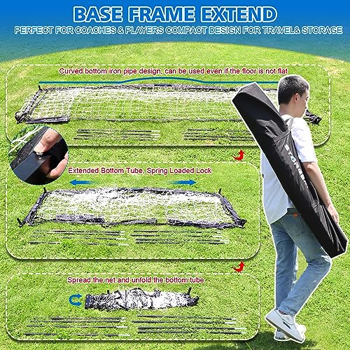 Storgem Soccer Goal,Soccer Net,Soccer Goals for Backyard,with Bow Frame,Collapsible Metal Base and 15 Training Cones - style: 12x6Ft