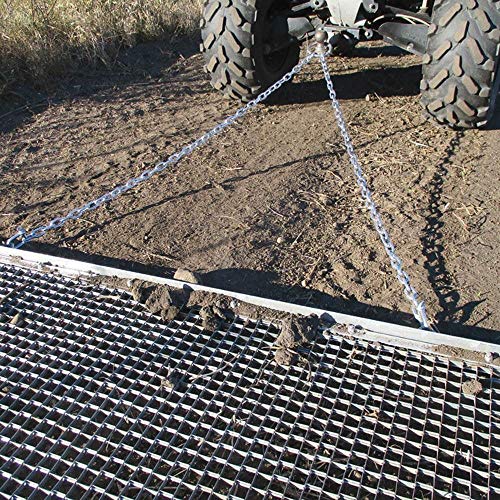Yard Tuff 455TBDM ATV/UTV 5 Feet by 4.5 Feet Zinc and Steel Field Surface Leveling Drag Mat with Tow Chain and Tow Ring for Lawn, Silver - size: 4.5 X 5'
