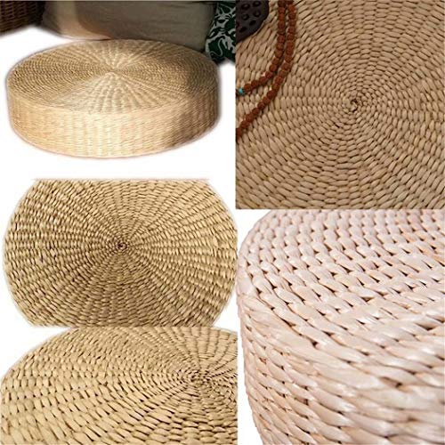 Woven Straw Mats Round Futon Mats Tatami Garden Restaurant Home Decoration for Rattan Meditation and Meditation(40cm x 6cm)