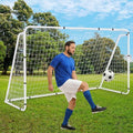 Liliful 12 x 6/10 x 6.5 ft Soccer Goal for Backyard Portable Soccer Net and Steel Weatherproof Frame Folding Goals with 6 Ground Stakes for Adults Youth Outdoor Training Competition - size: 8 x 5.1 ft