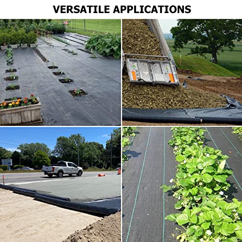 Driveway Fabric - 5x500 ft Heavy Duty 4OZ French Drain Fabric for Erosion Control & Landscape Weed Barrier - size: 5x500ft-4oz