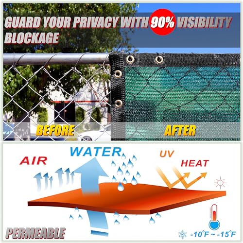ColourTree 4' x 30' Black Fence Privacy Screen Windscreen Cover Fabric Shade Netting Mesh Cloth - Commercial Grade 170 GSM - Cable Zip Ties Included - We Make Custom Size - color: Black 2nd Generation, size: 0 4' x 3 0'