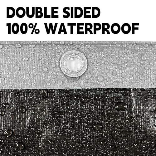 Tarp Heavy Duty 8x10ft Waterproof Tarps,10mil Uv Resistant,Multipurpose Silver/Black Tarps for Cars,Camping,Roof,Ship,Garden.by-MVPNET - color: Silver/Black, size: 8x10