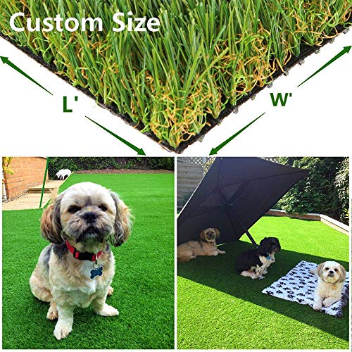 Turf 5ft x 6ft (30 sq ft) w/Drainage Holes & Rubber Backing Indoor/Outdoor Realistic Synthetic Fake Lawn Rug Mat Carpet for Backyard Balcony Deck Landscape Pets