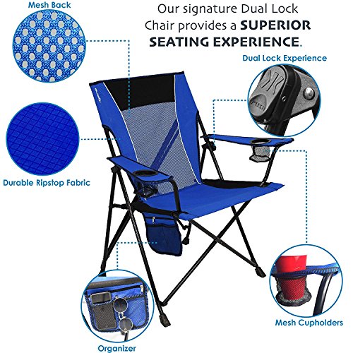 Kijaro Dual Lock Portable Camping Chairs - Versatile Outdoor Folding Sports & Lawn Chair - Locks Position Izamal Yellow - color: Izamal Yellow