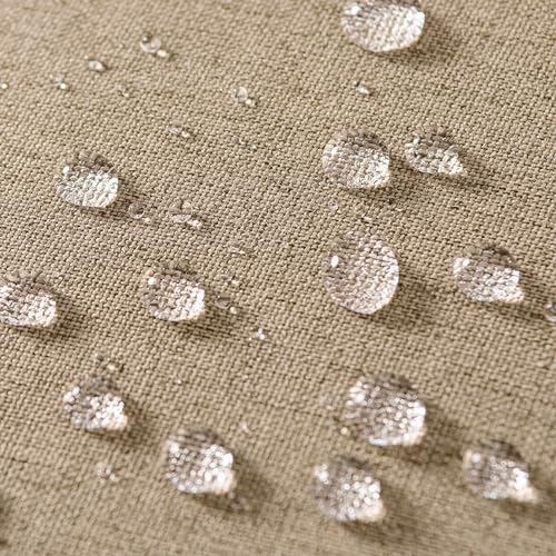 MIULEE Pack of 2 Decorative Outdoor Solid Waterproof Throw Pillow Covers Faux Linen Garden Farmhouse Cushion Cases for Patio Tent Balcony Couch Sofa 16x16 Inch Light Tan - color: Light Tan, size: 16" x 16" (Pack of 2)