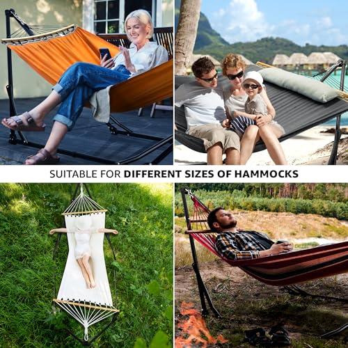 Tranquillo Unity Hammocks, Spacious and Comfortable Hammock Stand for 2, 800 lbs Capacity Steel Frame, Pre-Assembled with 30-Second Tool-Free Setup, No Screws Needed, Ideal for Indoor & Outdoor, Grey - color: 4. Light Grey, size: Large